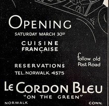 Le Cordon Bleu Restaurant 1929 Advertisement Connecticut Golf Club DWAA22 - $24.99