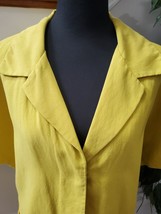 Coldwater Creeks Women&#39;s Yellow Silk Single Breasted Short Sleeve Blazer 20-22 - £27.54 GBP