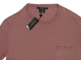 NEW Gucci Mens Sweater!  Mauve   Short Sleeve  Chest Pocket  Fine Knit  Slim Fit - $199.99