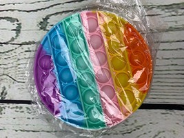 Rainbow Pop Bubble Fidget Sensory Toy Multicolor Push Popping Silicone - £9.50 GBP