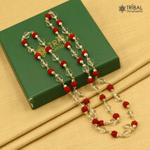 54/108 beads  925 solid silver Rudraksha and Sphatik bead navkar jaap ma... - $293.03+