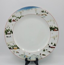 Sakura David Carter Brown Holiday Christmas Valley 10.75&quot; Porcelain Dinner Plate - £7.78 GBP