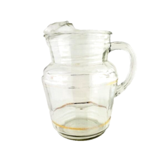 Anchor Hocking Vintage Water Juice Pitcher With Gold Stripes - £15.52 GBP