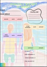 Monthly budget planner with self art theme - £1.84 GBP