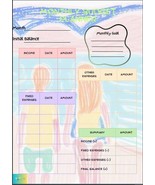 Monthly budget planner with self art theme - €2,00 EUR