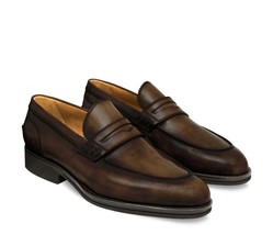 New LoaferHandmade Leather Coffee Brown  color Cap Toe Shoe For Men&#39;s - $159.00