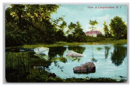 View of Boat on Pond Longmeadow Rhode Island RI UNP DB Postcard N24 - £3.07 GBP