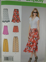 Simplicity 1807 Flared long or short Skirt Pants Shorts Sz 16 18 20 22 2... - $3.46