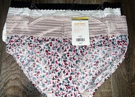 Warners ~ Womens Hipster Underwear Panties Polyester Blend 3-Pair Lace (A) ~ M/6 - $22.02