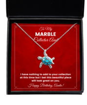 Necklace Birthday Present For Marble Collector Aunt - Jewelry Turtle Pendant  - £40.05 GBP