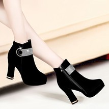 Autumn winter New High-heeled Ankle Boots Sexy Fashion Boots for Women Rhineston - £37.12 GBP