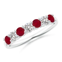 Authenticity Guarantee

Angara Natural Ruby and Diamond Wedding Ring in 14K S... - £938.04 GBP