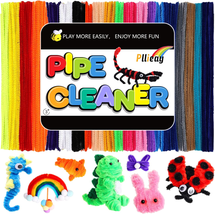 Pllieay 200Pcs Pipe Cleaners for Crafts 20 Assorted Color, Pipe Cleaner Chenille - £7.86 GBP