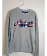 Akademiks Jeanius Level Products Grey Sweatshirt Blue Plaid Logo Mens XL - $476.44 MXN
