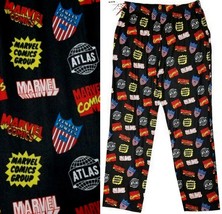 Marvel Classic Logo Allover Print Loungewear Pajama Pants w/ Side Pocket... - $14.84