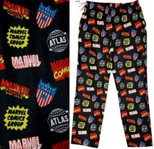 Marvel Classic Logo Allover Print Loungewear Pajama Pants w/ Side Pocket... - £11.16 GBP