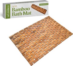 Bamboo Bath Mat  Non Slip Quick Drying Mat for Bathroom &amp; Kitchen Waterproof NEW - £16.17 GBP
