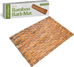 Bamboo Bath Mat  Non Slip Quick Drying Mat for Bathroom &amp; Kitchen Waterproof NEW - £15.15 GBP