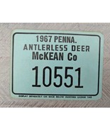 1967 Antlerless Deer 10551 McKean Co Cardboard Hunting License Pennsylvania - £20.29 GBP