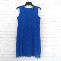 Alfani Dress Women Petite Medium Blue Sleeveless Lace Lined Mini Classic Stretch - £19.48 GBP
