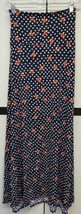 NEW LuLaRoe Large Blue White Polka Dots with Orange Red Bows Slinky Maxi... - £39.47 GBP