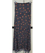 NEW LuLaRoe Large Blue White Polka Dots with Orange Red Bows Slinky Maxi... - $39.99