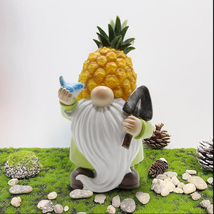 Solar Gnomes Garden Statues with Pineapple Lights-Resin Garden Gnomes with Bird- - £31.62 GBP