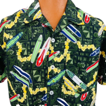Vintage Surfwaves Hawaiian Aloha XL Shirt Surf Boards Floral Leis Tapas Tiki - £39.95 GBP