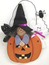 Witch on Pumpkin Wood Sign - £11.90 GBP