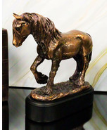 Rustic Western Clydesdale Tinker Mare Horse Pony Figurine With Trophy Base - £49.98 GBP