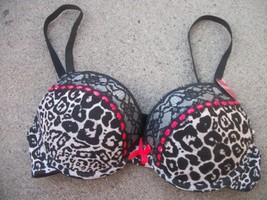 womens bra 34C love affair padded push-up inderwire nwt black pink - $21.50