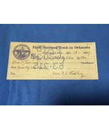 1927 The First National Bank Florida FL FLA  Obsolete Check USED CASHED - $27.00 CAD