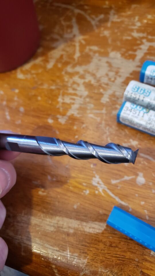 NEW SGS Tool 44 Carbide End Mill 2-Flute 3/8&quot; Diameter 3-1/4&quot; OAL Flat #... - $68.39