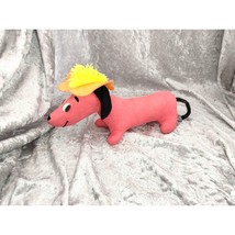 Dakin Dream Pets Dolly Pink Dachund Orange Hat Yellow PomPom Plush Stuffed Toy - £10.25 GBP