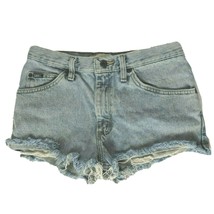 Lee Womens Cutoff Denim Booty Shorts Size 30 Regular Fit Solid Blue Pockets - $26.42