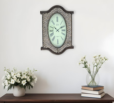 20&quot; Oval Antiqued Bronze Wood and Glass Analog Wall Clock - $331.41