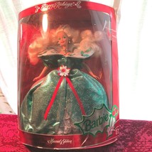 1995 Holiday Barbie Repack&#39;d Emerald Green Satin Holly Berries Victorian Collar - £15.94 GBP