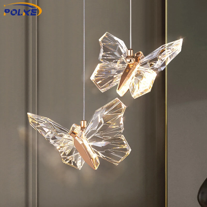 Nordic Butterfly LED Chandelier Simple Living Room Bedroom Bed Kitchen P... - $58.09+