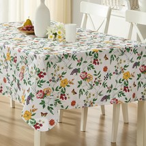 English Berry Garden Heavy 4 Gauge Vinyl Flannel Backed Tablecloth, Strawberry G - $29.99