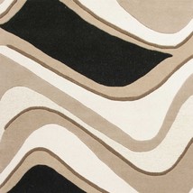 HomeRoots 353105 5 x 8 ft. Wool Black &amp; Beige Area Rug - £325.77 GBP