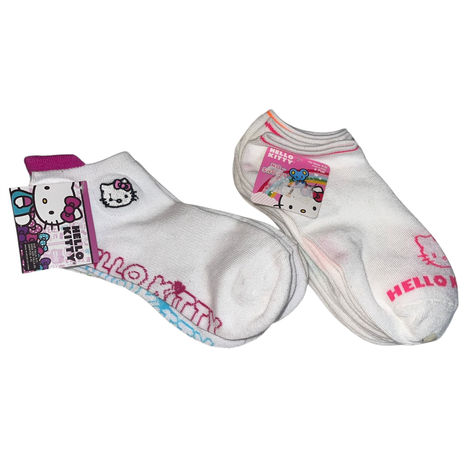 New Sanrio HELLO KITTY No-Show Socks 9 Pairs Sock Lot Women's Item image 6
