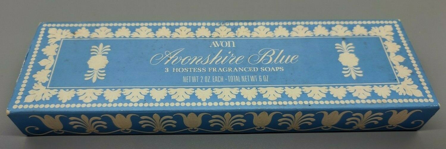 Avon Avonshire Blue 3 Hostess Fragranced Soap Vintage Box Set *Collectible* - £14.48 GBP