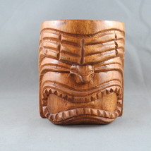 Vintage Carved Wooden Tiki Mug - Featuring a Ku Face - Made in the Philippines - $35.00