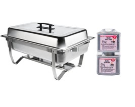 New Stainless Folding Chafing  Dish Set. Lowest T Otal P Rice! Chafer Warmer & Gft - $129.90
