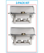 2 PACK FULL KIT 8 QT DELUXE ROLL TOP Chafer Stainless Chafing Dish Fast ... - $7,539.45 MXN