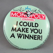 1980s Mc Donald&#39;s Staff Pin - Very Early Mc Donald&#39;s Monopoly Pin - Year... - £11.80 GBP