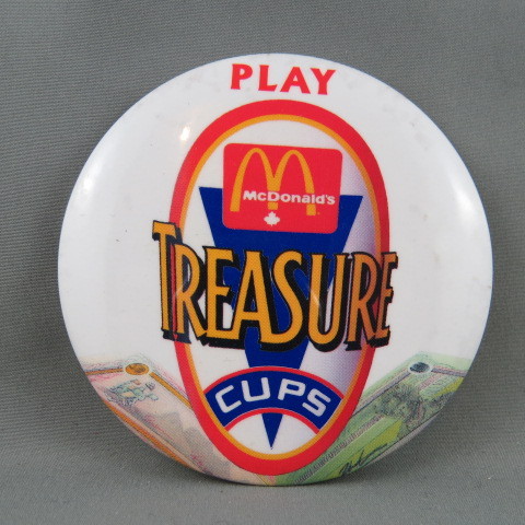 1980s Mc Donald's Staff Pin - In Store Promo Pin - Treasure Cups - $15.00