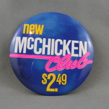 1980s Mc Donald&#39;s Staff Pin - Introducing the Mc Chicken Club - Sick Neon Colour - £11.99 GBP