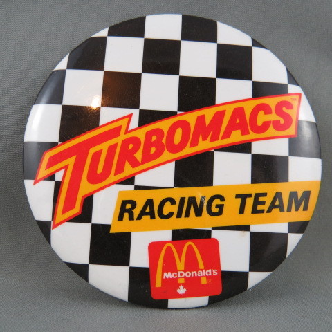 Primary image for 1980s Mc Donald's Staff Pin - - Turbomacs - Little Race Car Toys - Race Team !!