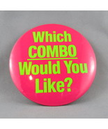 1980s Mc Donald&#39;s Staff Pin - Which Combo Would You Like - Neon Graphics... - $20.37 CAD